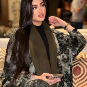 Muslim Open Abaya One Size Suitable For All Seasons Marble Printed Abaya For Women Patterned Open Abaya 2025 - Image 5