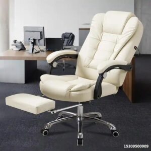 massage soft ergonomic office furniture executive recliner boss chairs luxury black PU leather office chair with footrest - Image 6