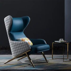 Nordic leisure single sofa chair pink modern living room lounge recliner chairs Luxury stainless steel lazy chair - Image 3