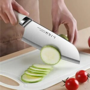 7 in Stainless Steel Slicing Knife Meat Cleaver Household Kitchen Knife with Plastic Handle - Image 5