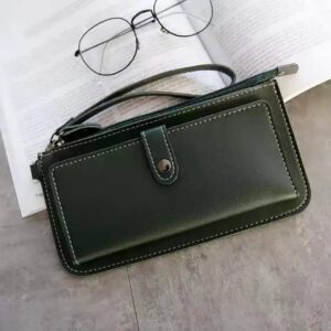 wholesales women's luxury leather PU ladies large capacity wristlet card holder wallet women - Image 5