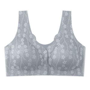 Soft Cups Before The Button In The Elderly Underwear Breathable Women Without Steel Ring Tank Top Lace Large Size Bra For Women - Image 3