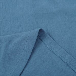 Round Neck Women's Knee-Length With Buttons Casual Dress Ladies Loose Elegant Half Sleeve Dress Boho Women's Cotton Linen Dress - Image 4