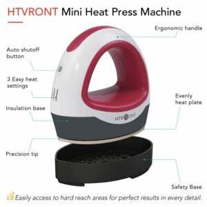 HTVRONT Portable MINI Heat Press Machine T-shirts Printing DIY Easy Heating Transfer Iron On HTV for Clothes Bags Hats Pads - Image 7