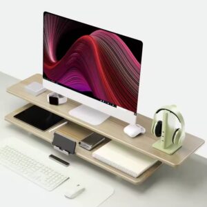 Keypoint Manufacture Shelf Desktop Wooden monitor computer monitor stand 2 monitor stand riser - Image 3
