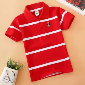 Summer Children T-shirt Short Sleeve Cotton Striped Casual Baby Boy Polo Shirt - Image 6