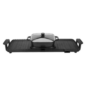 Electricity 220 Top Table Smokeless Flat Pan PTFE Modern Hot Pot Double Indoor Black Electric Bbq Grill - Image 5