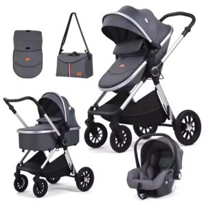 Coches Para Bebes. Luxury Carriage Stroller Baby 4 In 1 Kindergarten Foldable Baby Stroller Pram 3 In 1 With Car Seat - Image 5