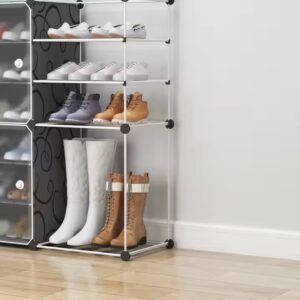 Space Saving 8 Tiered Black PP Customized Shoes Shelves Display Racks - Image 6