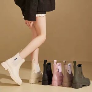 Fashion high platform women rain boots waterproof shoes - Image 6