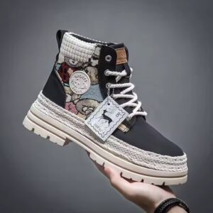 Men's Extra Size 48 Men's Boots High Help Work Boots Leather Boots - Image 4