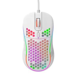 7200DPI Optical Gaming Mouse Ergonomic RGB USB Wired Mouse for Computer Office Gamer Mice Honeycomb White Gaming Mouse - Image 3