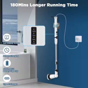Bathroom Electric Cleaning Brush With Replaceable Head Cordless Silicon Multi-purpose Spin Scrubber Cleaning Brush - Image 5