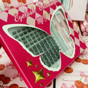 Black Package Cluster Lash Natural Thin Band Segment Eyelashes DIY Lash Extension Kit Cluster Lashes Kit - Image 6