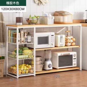 household thick steel frame kitchen storage shelf rack standing iron metal space saving stool - Image 5