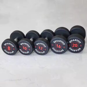 Smartfit Wholesale Fitness 2.5-50KG Rubber Round Head Dumbbell - Image 4