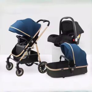 High Landscape Lightweight 3 In 1 Pushchair Stroller Baby And Carseat Luxury Foldable Baby Stroller Pram 3 In 1 With Car Seat - Image 3