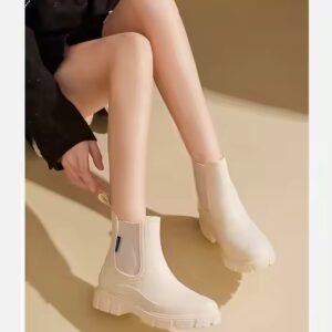 Fashion high platform women rain boots waterproof shoes - Image 4