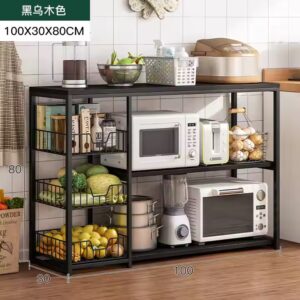 household thick steel frame kitchen storage shelf rack standing iron metal space saving stool - Image 7