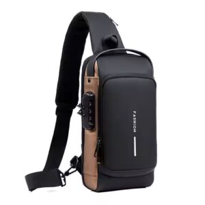 Anti-Theft Nylon Men's Chest Bags with USB Cross body Sling Chest Bag For Men - Image 3