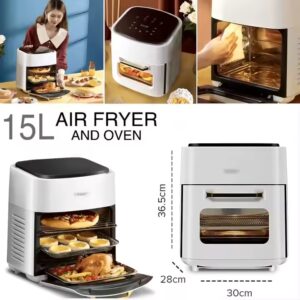 Existing stock Home Health Large capacity 15L kitchen Home Air Fryer 3-in-1 Electric digital smart with viewing window - Image 5
