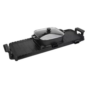 Electricity 220 Top Table Smokeless Flat Pan PTFE Modern Hot Pot Double Indoor Black Electric Bbq Grill - Image 4