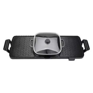 Electricity 220 Top Table Smokeless Flat Pan PTFE Modern Hot Pot Double Indoor Black Electric Bbq Grill - Image 7