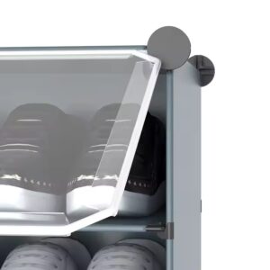 Shoe Rack, 6 Tier Shoe Storage Cabinet 24 Pair Plastic Shoe Shelves Organizer for Closet Hallway Bedroom Entryway - Image 6