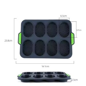Food Grade 8 Grid French Bread Baking Mold Oval Silica Gel Silicone Cake Tools for Oven and Tabletop Use - Image 7