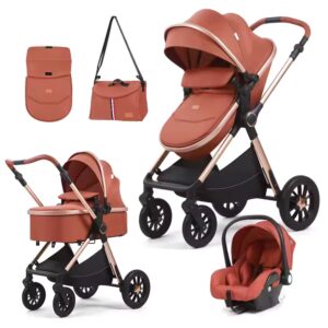 Coches Para Bebes. Luxury Carriage Stroller Baby 4 In 1 Kindergarten Foldable Baby Stroller Pram 3 In 1 With Car Seat - Image 4