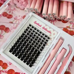 Black Package Cluster Lash Natural Thin Band Segment Eyelashes DIY Lash Extension Kit Cluster Lashes Kit - Image 4