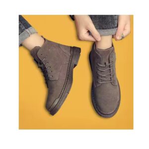 New Men's Shoes Boots Casual Shoes Style Trendy Shoes Sports High-top Breathable Spring and Autumn Student Black - Image 2