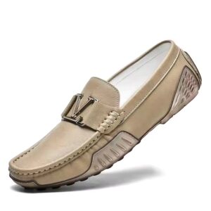 Men's Trendy Leather Dress Shoes Breathable Slip-On Loafers Light Design Anti-Slippery Office Casual Use Autumn - Image 1