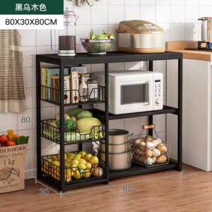 household thick steel frame kitchen storage shelf rack standing iron metal space saving stool - Image 6