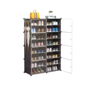 Space Saving 8 Tiered Black PP Customized Shoes Shelves Display Racks - Image 1