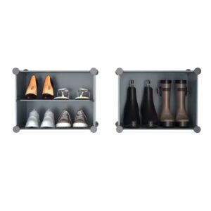 Shoe Rack, 6 Tier Shoe Storage Cabinet 24 Pair Plastic Shoe Shelves Organizer for Closet Hallway Bedroom Entryway - Image 5