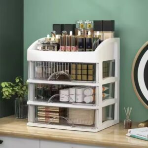 Choice Fun Desktop Large Capacity Shelf Acrylic Cabinet Cosmetics Jewelry Organizer Makeup Rotating Storage Box - Image 3