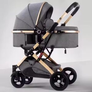 Luxury Baby Car Seat And Stroller Set Baby Pushchair Travel Foldable Baby Stroller Pram 3 In 1 With Car Seat - Image 4