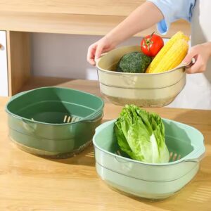 Lightweight Double Layer Fruit And Vegetable Drain Basket Plastic Storage Basket - Image 6