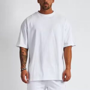 Blank Cotton Street Wear Tshirt Oversized Drop Shoulder T-shirt Custom High Quality Printing Heavy Weight T Shirt for Men - Image 3
