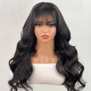 30 inches Body Wave Human Hair Wigs With Bangs Short Bob Wig 180% Density Brazilian Fringe Remy Full Machine Made Wig For Women - Image 6