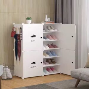 Shoe Rack 6 Tier Shoe Storage Cabinet 24 Pair Plastic Shoe Shelves Organizer for Closet Entryway - Image 6