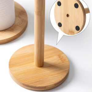 Kitchen Wooden Roll Paper Towel Holder Bathroom Tissue Vertical Stand Disposable Paper Pot Kitchen Toilet Storage Accessories - Image 5