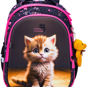 Orthopedic School Bags For Girls Cartoon Cat 3D Folded Backpacks Girl Waterproof Children School Bag Kids Mochila Escolar - Image 2