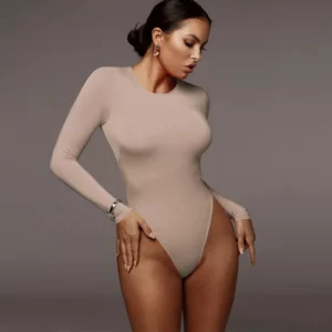 O Neck Long Sleeve Solid White Sexy Bodysuit Women Black Autumn Winter Body Top Gray Casual Lady Streetwear Bodysuits - Image 2