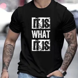 2024 New Summer Men's T Shirt Creative Letter Printed Short Sleeve T-shirts Breathable O-Neck Fitness Menwear Men's Top Clothing - Image 2