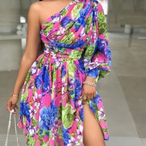 New Boho Print Women Dress Spring Fashion Sexy Off Shoulder Office Elegnat Casual Dresses Female Sweet Party Dress Robe Femme - Image 1
