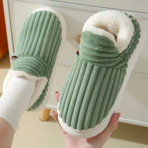 Evshine Women Fur Plush Slippers Men Winter Furry Fashion Warm Ankles Plush Cozy Slides For Home Indoor Soft Sole Cotton Shoes - Image 2