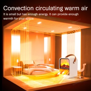 Fireplace Electric Heater Warm Blower Fan Portable Desktop Household Home Heating Stove Radiator Flame Warmer Machine - Image 3
