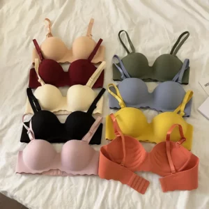 Sexy Bras Push Up Seamless Underwear for Women Solid Color Wireless Lingerie One-pieces Gather Convertible Straps Brassiere - Image 2